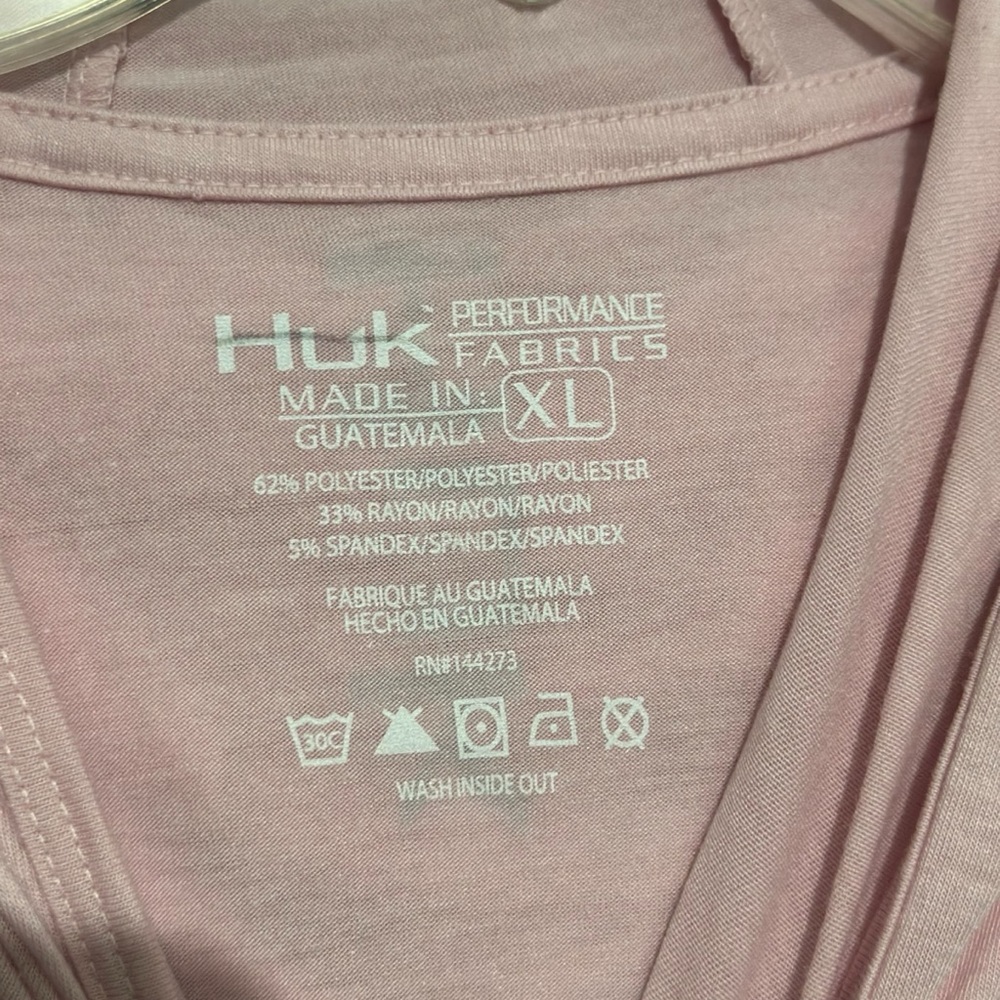 Huk Fishing Light Pink Long Sleeve Hoodie - Picture 3 of 3